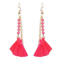 Jeweljunk Gold Plated Pink Thread Earrings - 1310907J