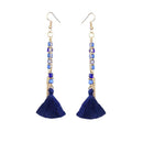 Jeweljunk Gold Plated Blue Thread Earrings - 1310908B