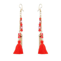 Jeweljunk Gold Plated Red Thread Earrings - 1310908C