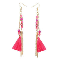 Jeweljunk Gold Plated Pink Thread Earrings - 1310908E