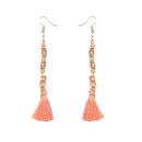 Jeweljunk Gold Plated Peach Thread Earrings - 1310908F