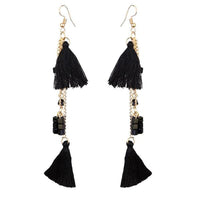 Jeweljunk Gold Plated Black Thread Earrings - 1310909E