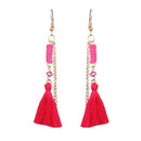 Jeweljunk Gold Plated Pink Thread Earrings - 1310910C