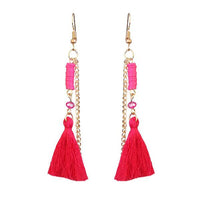 Jeweljunk Gold Plated Pink Thread Earrings - 1310910C