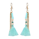 Jeweljunk Gold Plated Blue Thread Earrings - 1310910F