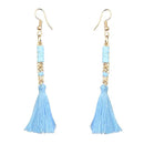 Jeweljunk Gold Plated Blue Thread Earrings - 1310910H