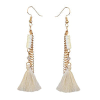Jeweljunk Gold Plated White Thread Earrings - 1310910I