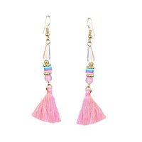 Jeweljunk Gold Plated Pink Thread Earrings - 1310911A