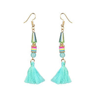 Jeweljunk Gold Plated Green Thread Earrings - 1310911F