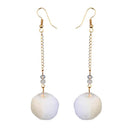 Jeweljunk Gold Plated White Thread Earrings - 1310914A