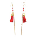 Jeweljunk Gold Plated Red Thread Earrings - 1310916B