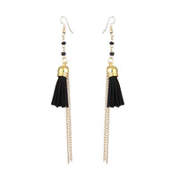 Jeweljunk Gold Plated Black Thread Earrings - 1310916C