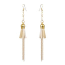Jeweljunk Gold Plated White Thread Earrings - 1310916E