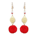 Jeweljunk Gold Plated Red Thread Earrings - 1310918B