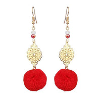 Jeweljunk Gold Plated Red Thread Earrings - 1310918B