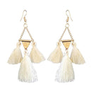 Jeweljunk Gold Plated White Thread Earrings - 1310919C