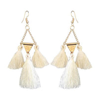Jeweljunk Gold Plated White Thread Earrings - 1310919C