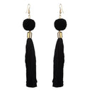 Tip Top Fashions Gold Plated Black Thread Earrings - 1310920A