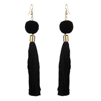 Tip Top Fashions Gold Plated Black Thread Earrings - 1310920A