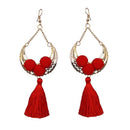 Jeweljunk Gold Plated Maroon Thread Earrings - 1310925C