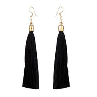 Jeweljunk Gold Plated Black Thread Earrings - 1310926B