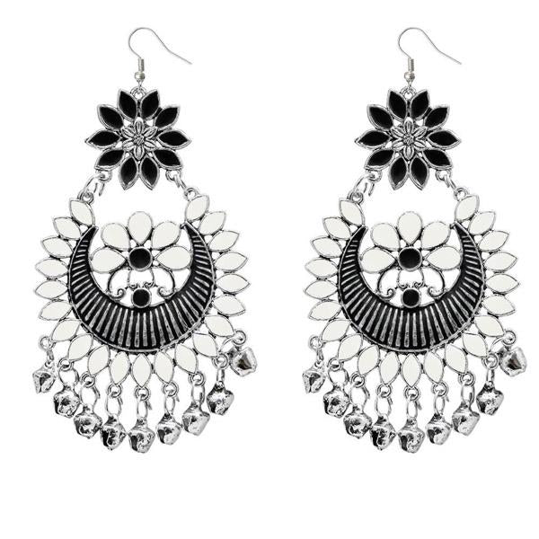 Jeweljunk Black Meenakari Afghani Dangler Earrings - 1311056A