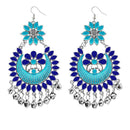 Jeweljunk Blue Meenakari Afghani Dangler Earrings - 1311056C