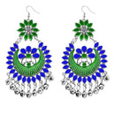 Jeweljunk Green Meenakari Afghani Dangler Earrings - 1311056F