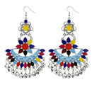 Jeweljunk Multi Meenakari Afghani Dangler Earrings - 1311057D