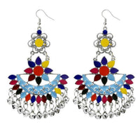 Jeweljunk Multi Meenakari Afghani Dangler Earrings - 1311057D