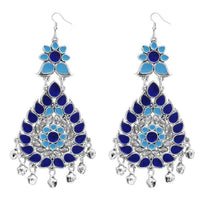 Jeweljunk Blue Meenakari Afghani Dangler Earrings - 1311060B