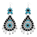 Jeweljunk Black & Blue Meenakari Afghani Earrings - 1311060D
