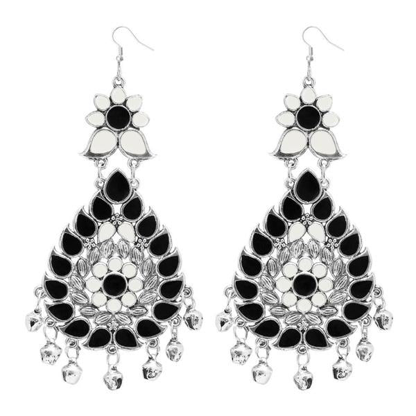 Jeweljunk Black Meenakari Afghani Dangler Earrings - 1311060F