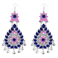 Jeweljunk Pink  Meenakari Afghani Dangler Earrings - 1311060I