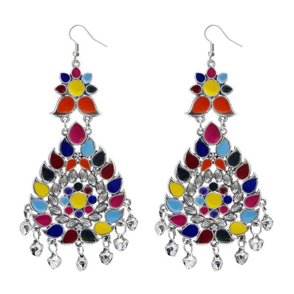 Tip Top Fashions Multi Meenakari Afghani Dangler Earrings - 1311060K