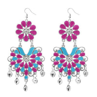Jeweljunk Pink Meenakari Afghani Dangler Earrings - 1311063C