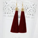Jeweljunk Maroon Thread Gold Plated Earrings - 1310934B