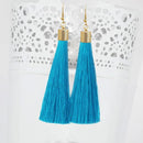 Jeweljunk Blue Thread Gold Plated Thread Earrings - 1310934C