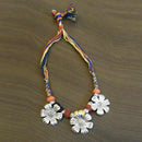 Jeweljunk Multicolour Thread Floral Design Tribal Necklace - 1111502A