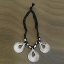 Jeweljunk Silver Plated Black Thread Triabl Necklace - 1111504A