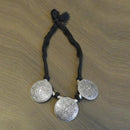 Jeweljunk Black Thread Silver Plated Tribal Necklace - 1111505A