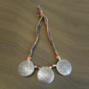 Jeweljunk Multicolour Thread Silver Plated Tribal Necklace - 1111505C