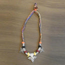 Jeweljunk Multicolour Thread Silver Plated Tribal Necklace - 1111507H