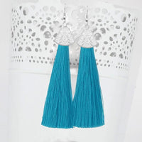 Jeweljunk Silver Plated Blue Thread Earrings - 1310936E