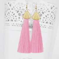 Jeweljunk Gold Plated Pink Thread Earrings - 1310937C
