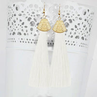 Jeweljunk Gold Plated White Thread Earrings - 1310937E