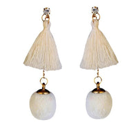 Jeweljunk Gold Plated White Thread Earrings - 1310905B