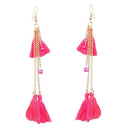Jeweljunk Gold Plated Pink Thread Earrings - 1310909F