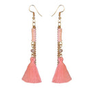 Jeweljunk Gold Plated Peach Thread Earrings - 1310910A