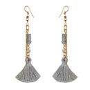 Jeweljunk Gold Plated Grey Thread Earrings - 1310910G